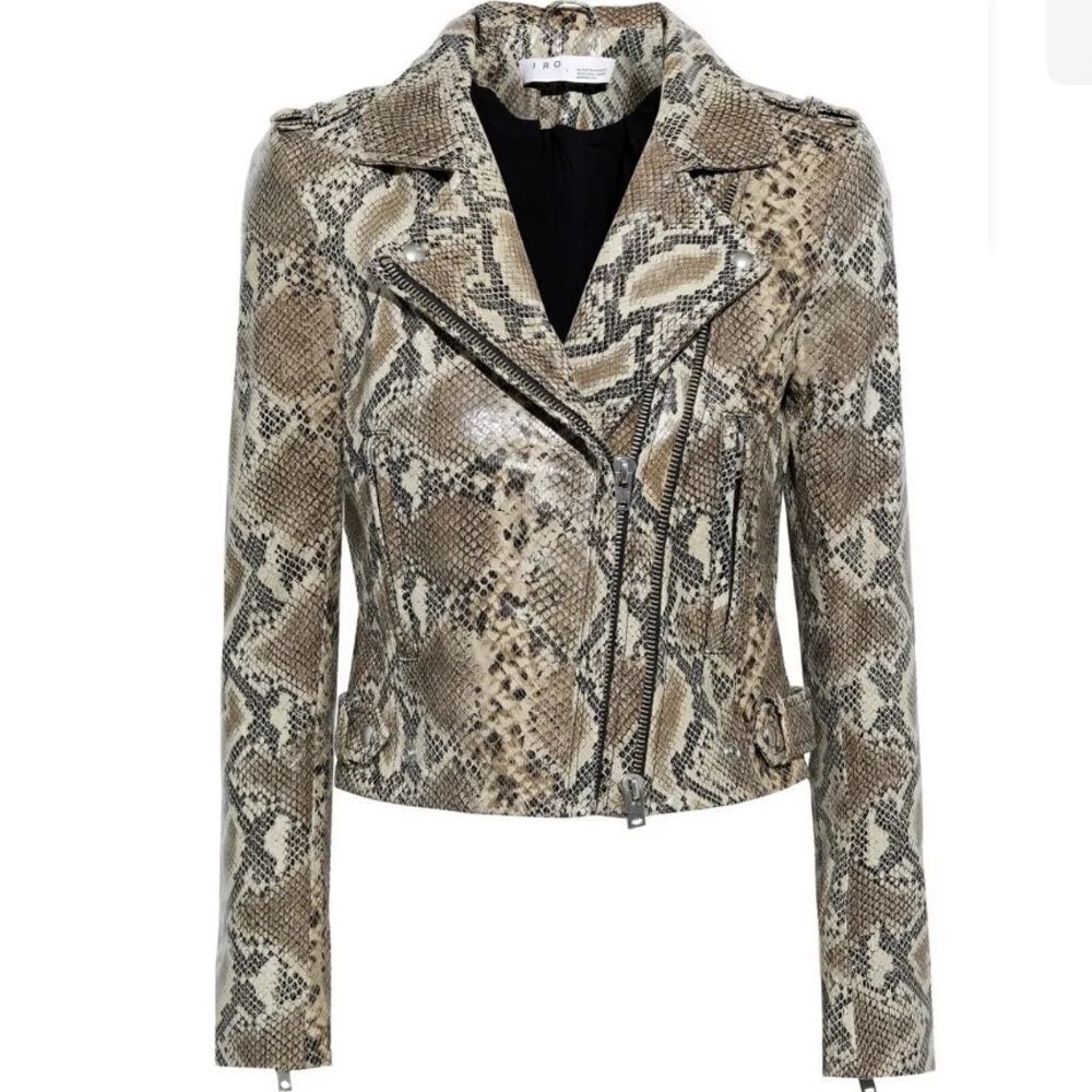 NWT $1500 IRO Ashville Python-print Lamb Leather
